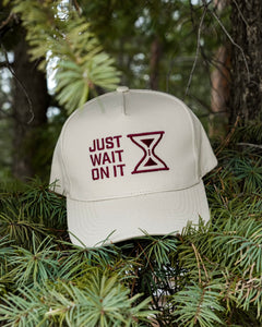 Tan & Maroon Split Logo Cap